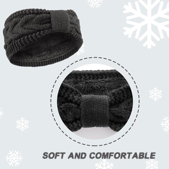 4 Pack Twisted Knit Headbands Thick Cable Crochet Turban Ear Warmer Knotted Head - Picture 5 of 7